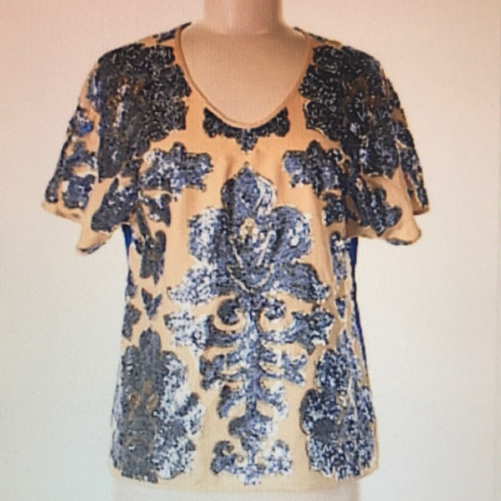 Tracy Reese Neiman Marcus Blue Sequin Blouse